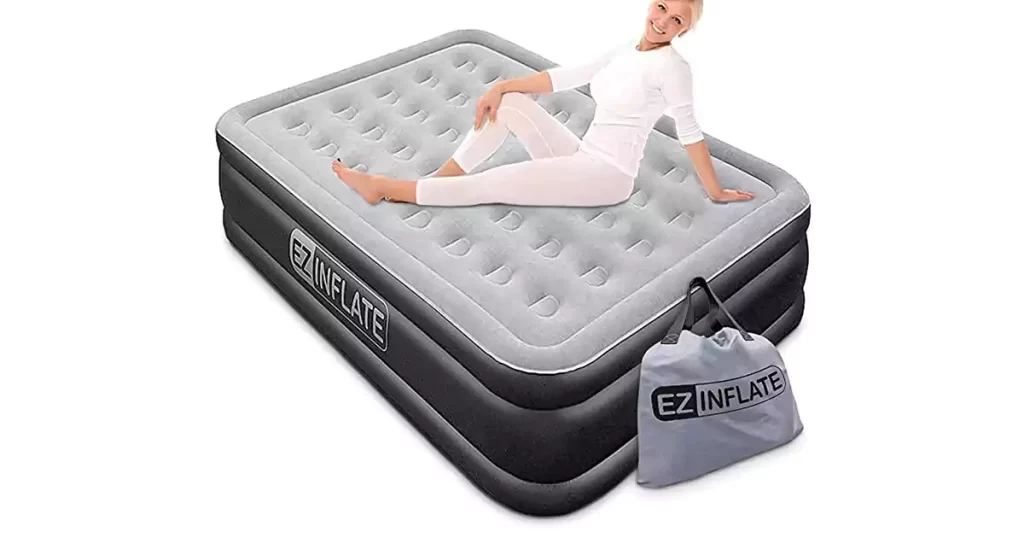 Best Air Mattresses for Heavy Person EZ Inflate Air Mattress with Built in Pump