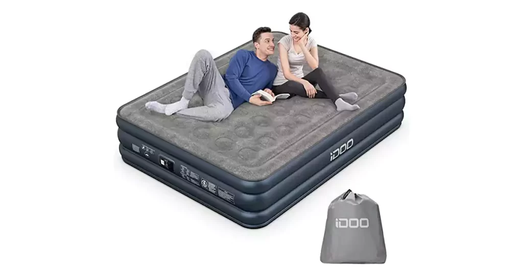 Best Air Mattresses for Heavy Person iDOO Queen Size Air Mattress, Inflatable Airbed with Built-in Pump, 3 Mins Quick Self-Inflation