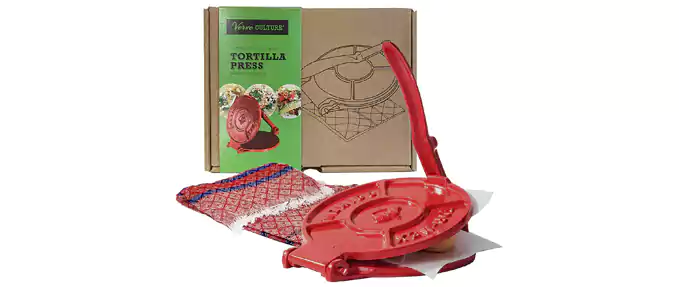 Verve Culture Artisan Tortilleria Kit - 8" Cast Iron Tortilla Press