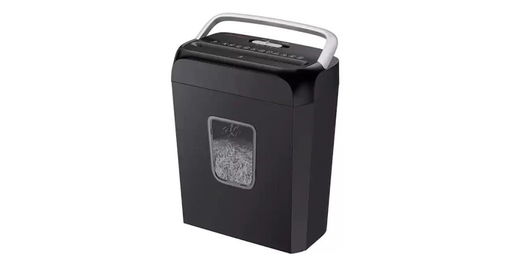 best home office shredder under $100 bonsaii 6-Sheet Cross Cut Paper Shredder with Handle