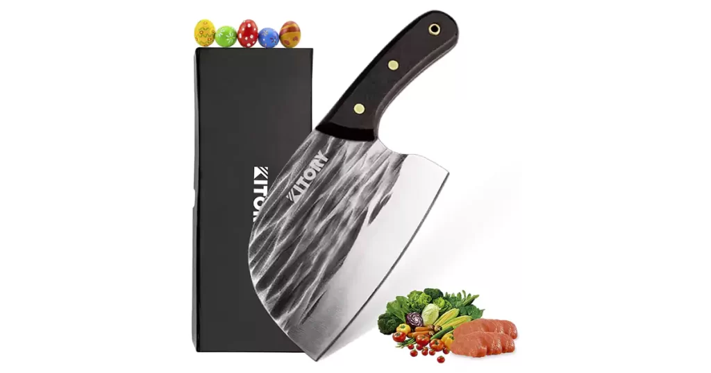 best knife for cutting vegetables Kitory Serbian Chef's Knife Forged Vegetable Cleaver Handmade Butcher Knife