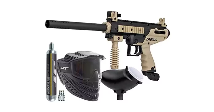 best paintball gun for home security Tippmann Cronus PowerPack Basic Tan Includes 90gram Tank