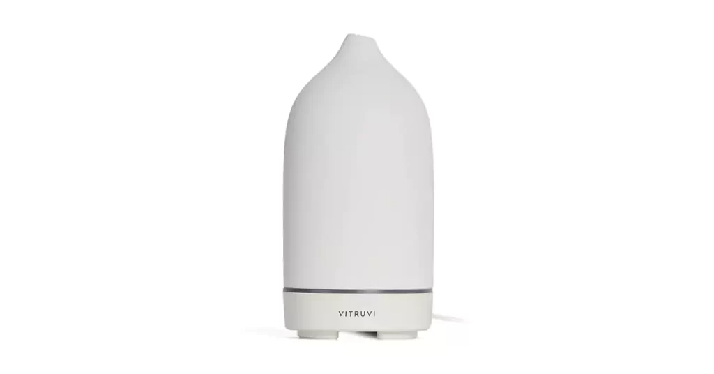 best scent air machine for home Vitruvi Stone Diffuser, Ceramic Ultrasonic Essential Oil Diffuser for Aromatherapy