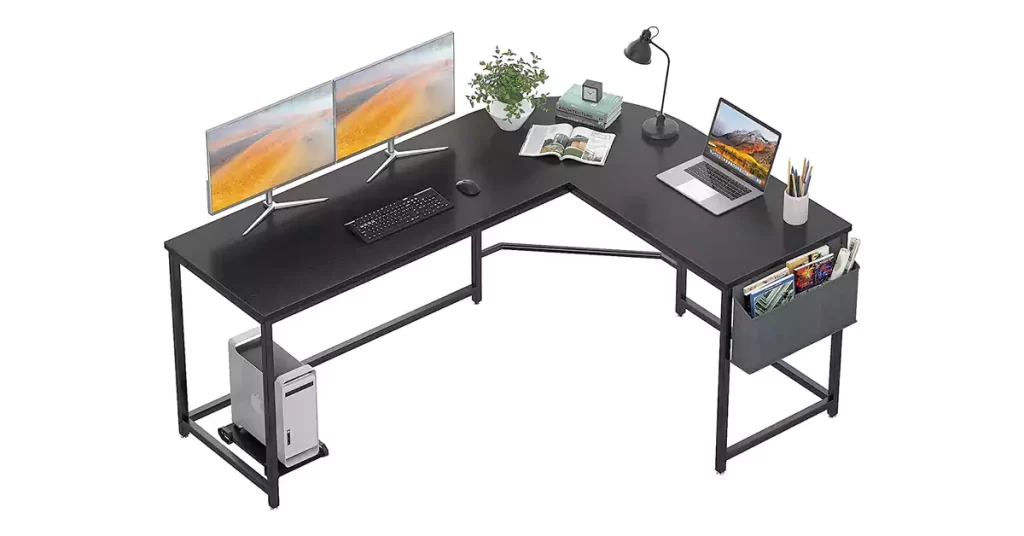 Best Home Office Desk For Multiple Monitors Homfio L Shaped Desk 58’’ Computer Corner Desk Gaming Desk