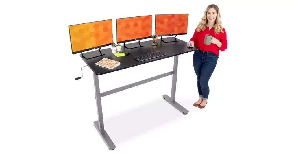 Best Home Office Desk For Multiple Monitors Stand Steady Tranzendesk 55 Inch Standing Desk