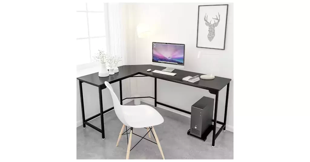 Best Home Office Desk For Multiple Monitors Weehom L-Shaped Desk Black Corner Gaming Computer Desks for Home Office