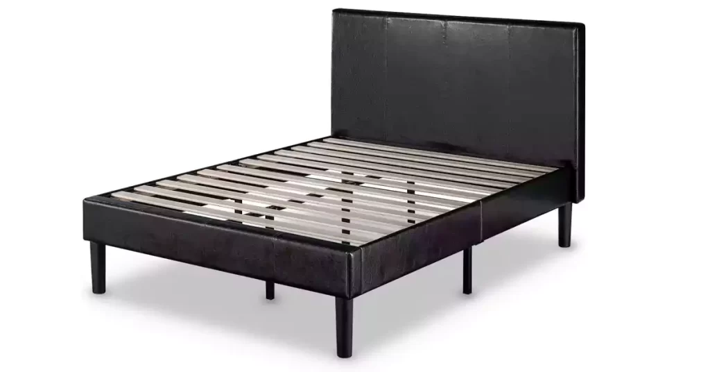 Best Silent Bed Frame Zinus Gerard Faux Leather Upholstered Platform Bed Frame