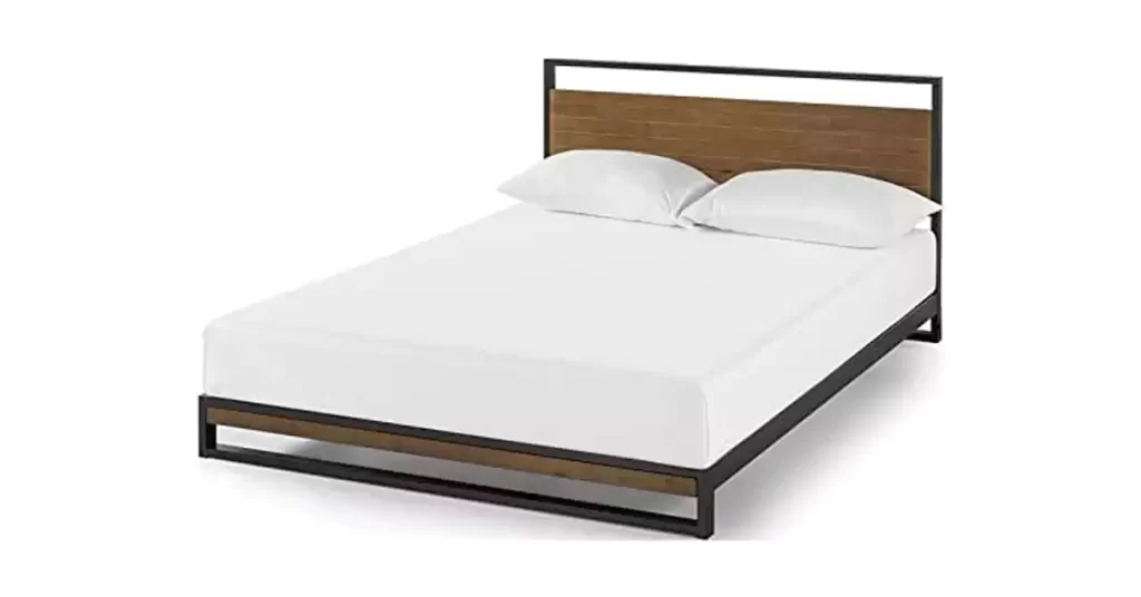 Best Silent Bed Frame Zinus Suzanne Metal and Wood Platform Bed