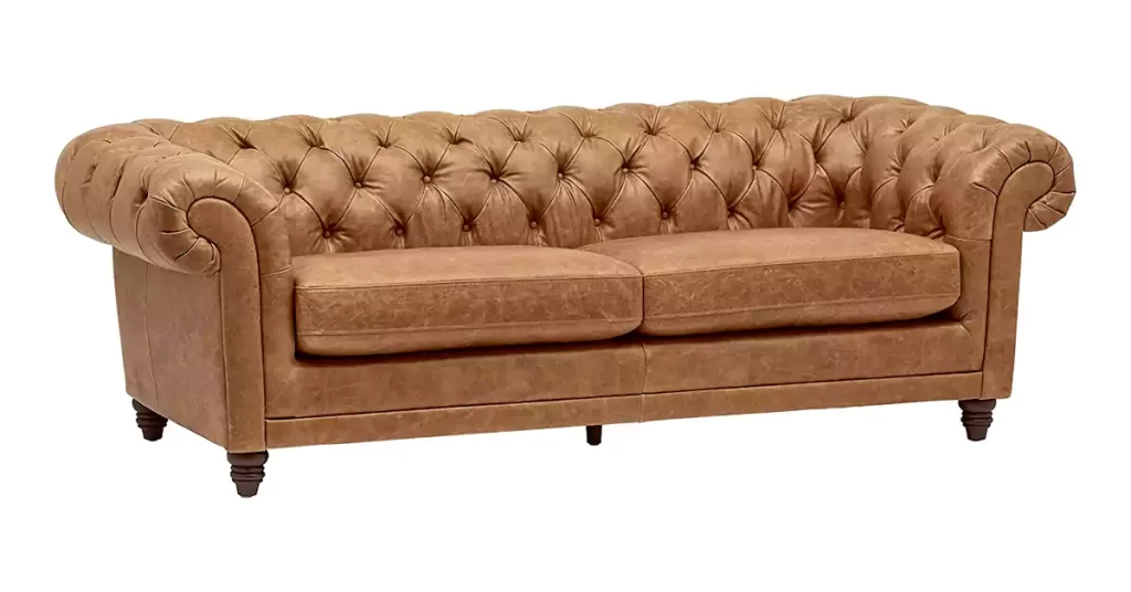 Best Sofa For Heavy Person Amazon Brand – Stone & Beam Bradbury Chesterfield Tufted Leather Sofa Couch