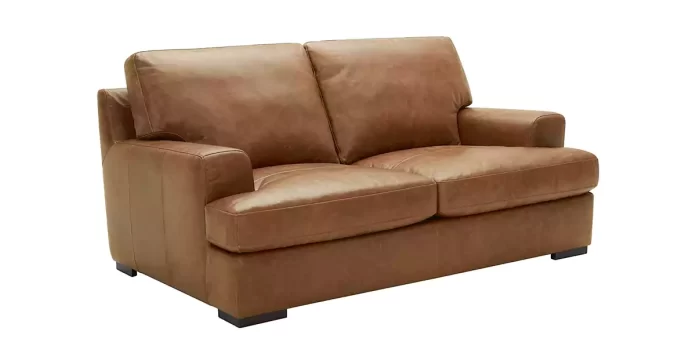 Best Sofa For Heavy Person Stone & Beam Lauren Genuine Leather Down-Filled Oversized Loveseat Sofa