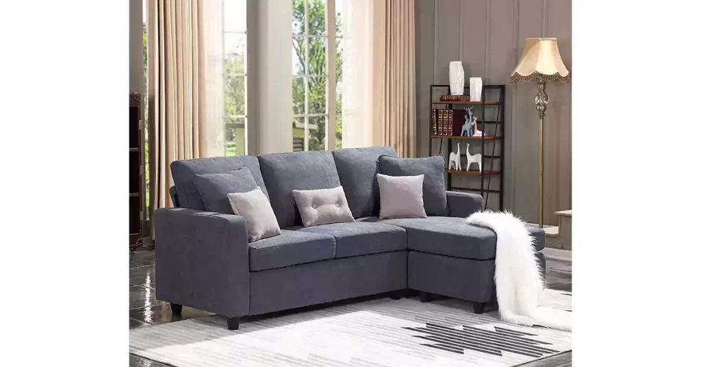 HONBAY Convertible Sectional Sofa - L Shaped Couch with Linen Fabric