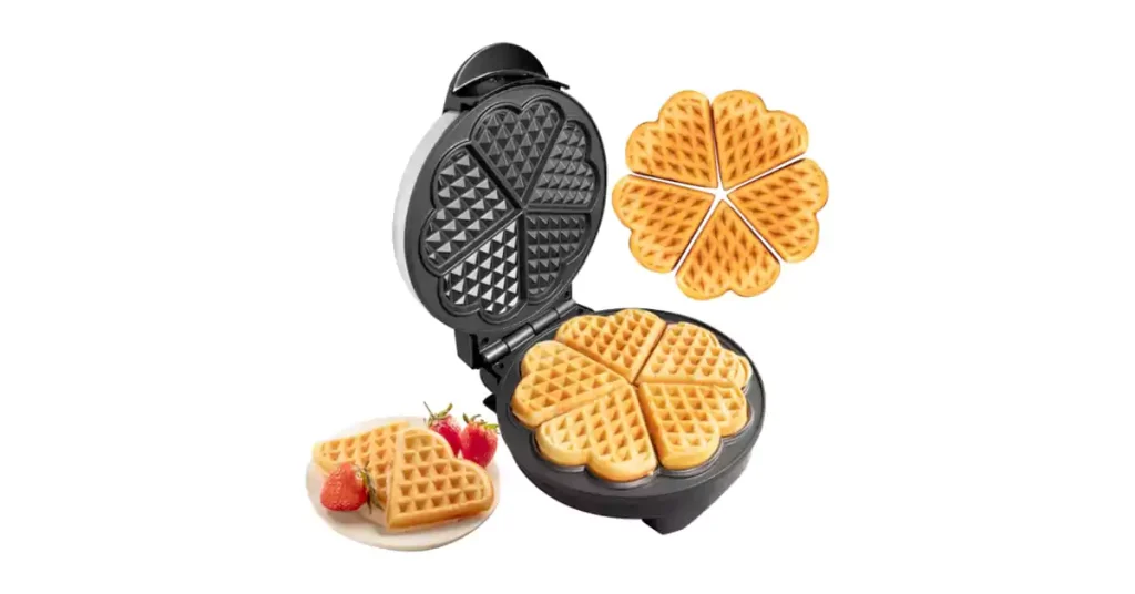 Heart Waffle Maker - Non-Stick, Electric Waffle