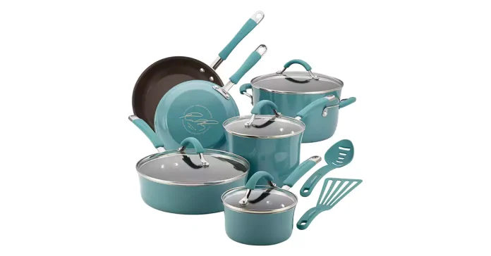 Best Cookware For Electric Rachael Ray Cucina Nonstick Cookware Pots and Pans Set