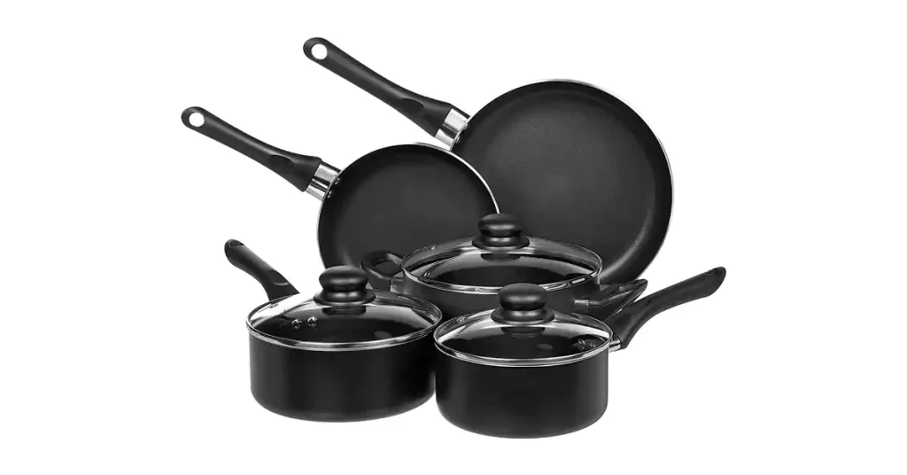 Best Cookware For Electric Stove Amazon Basics Non-Stick Cookware Set, Pots and Pans