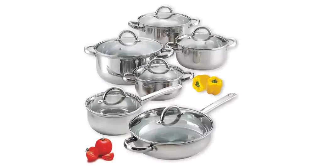 Best Cookware For Electric Stove Cook N Home 12-Piece Stainless Steel Cookware Set