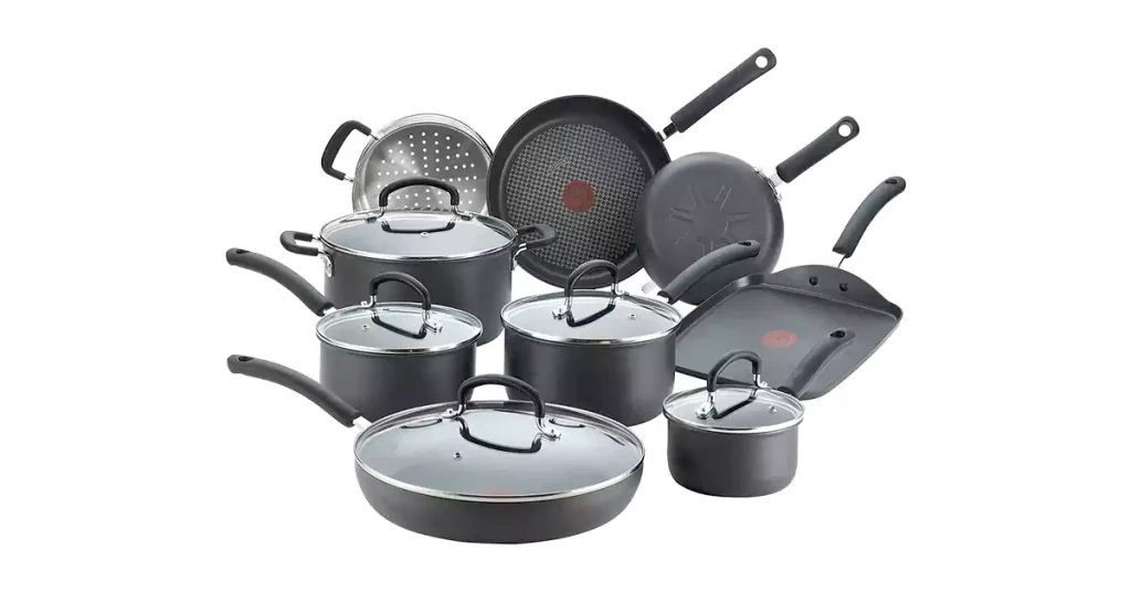 Best Cookware For Electric T-fal E765SEFA Ultimate Hard Anodized Nonstick 14 Piece Cookware Set