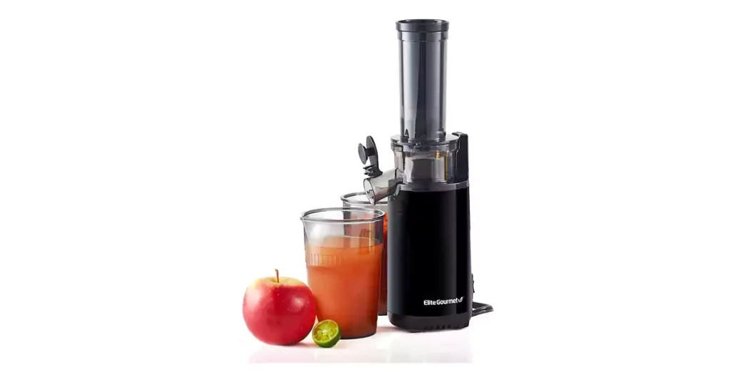 Best Juicer For Carrots Elite Gourmet EJX600 Compact Small Space-Saving Masticating Slow Juicer, Cold Press Juice Extractor