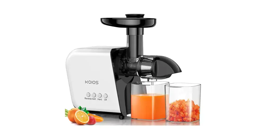 Best Juicer For Carrots KOIOS Juicer, Slow Masticating Juicer Extractor with Reverse Function