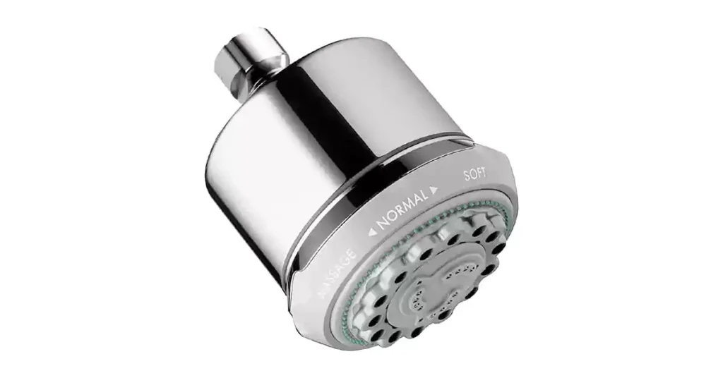 hansgrohe Clubmaster 4-inch Easy Clean Easy Install Showerhead Modern 3-Spray Full, Pulsating Massage, Soft spray with QuickClean in Chrome, 28496001