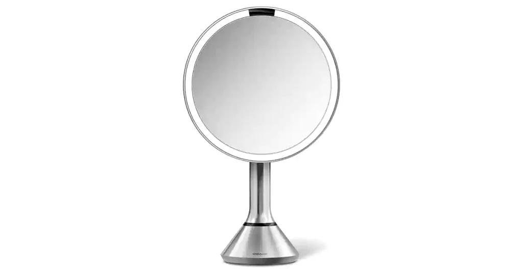 simplehuman 8 Round Sensor Makeup Mirror with TouchControl Dual Light Settings